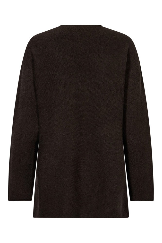 Lang finstrikket cardigan