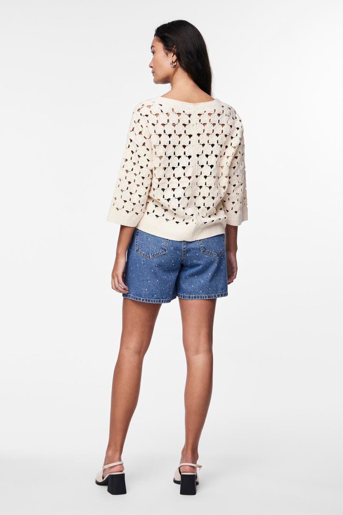 YAS YASHATTY 3/4 CROCHET CARDIGAN