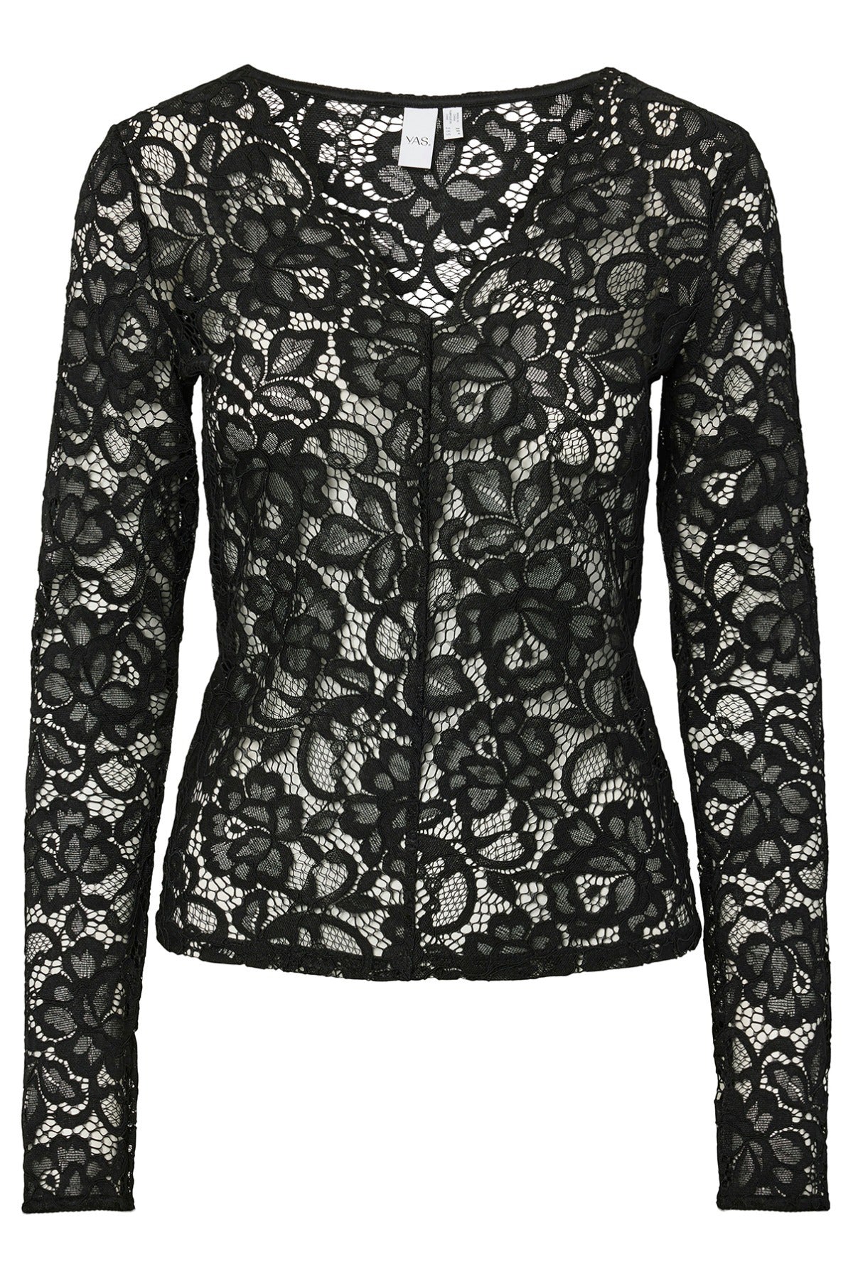 YAS YASLACEY LS V-NECK LACE TOP S. NOOS