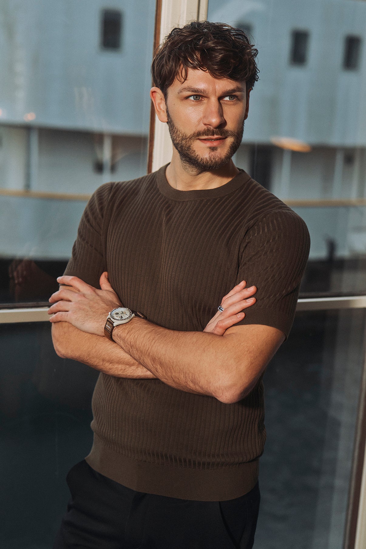 Poul SS - Kortærmet strik med ribstruktur