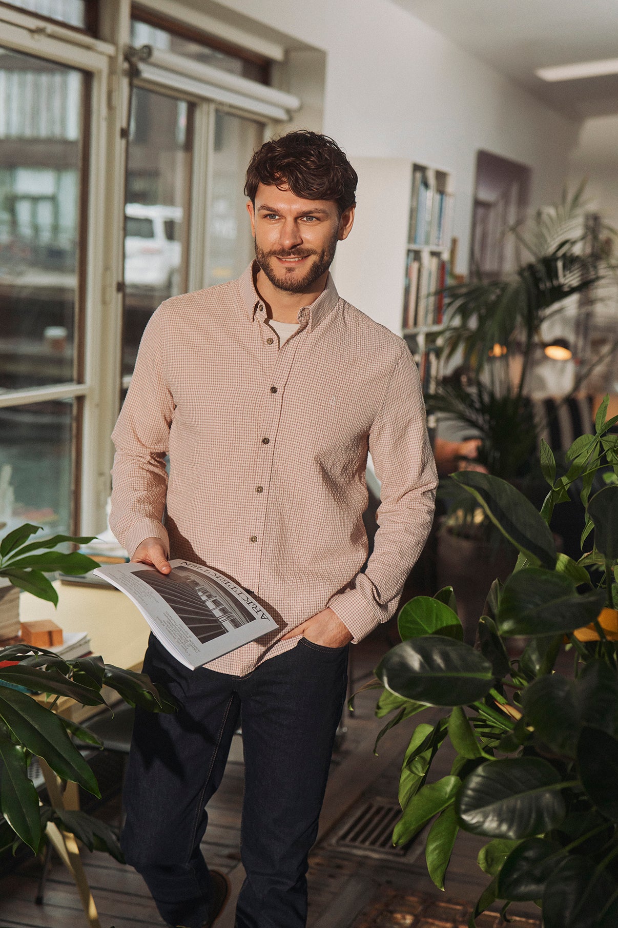 Ninja - Langærmet skjorte i struktureret materiale