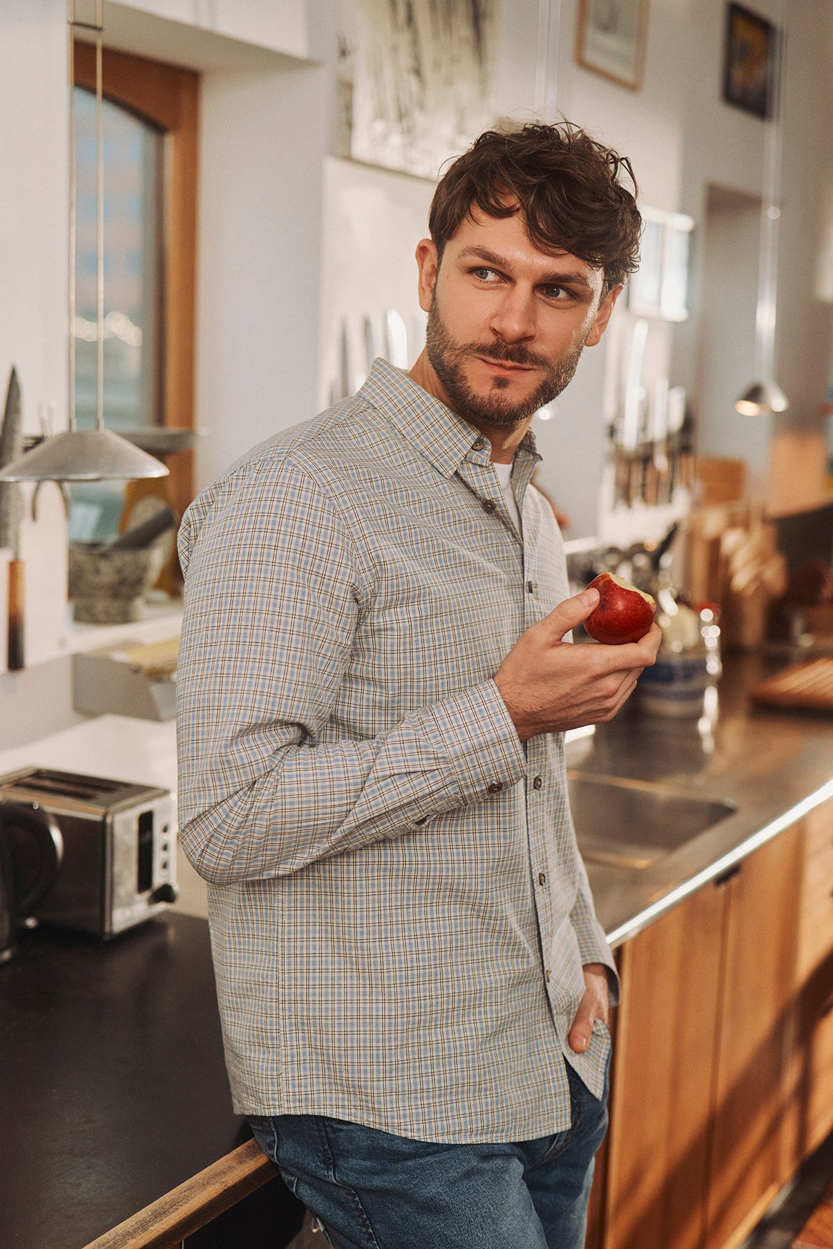 Ninja - Langærmet skjorte i struktureret materiale