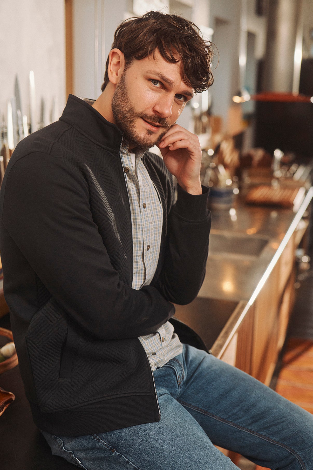 Planet - Cardigan i struktureret materiale