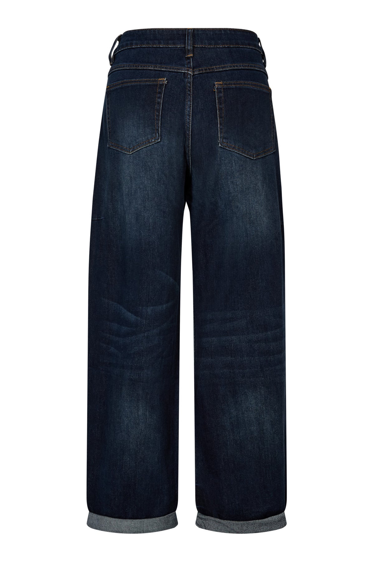 Jeans med vide ben og opsmøg