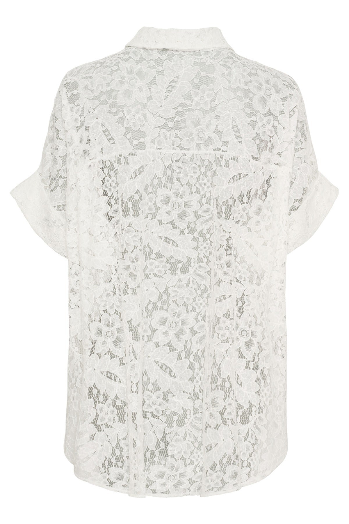 MdcUlla - Kortærmet blondeskjorte med motiv