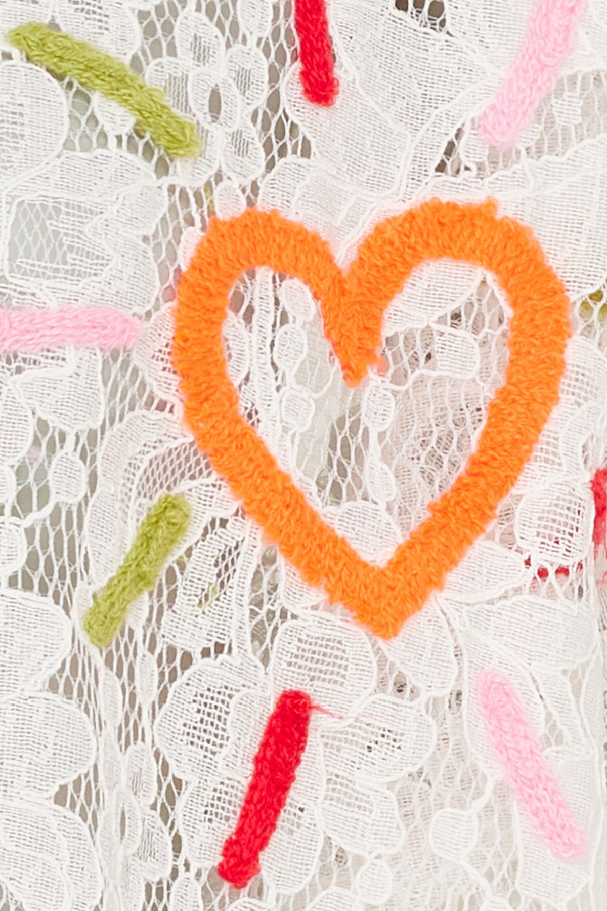 MdcUlla - Kortærmet blondeskjorte med motiv