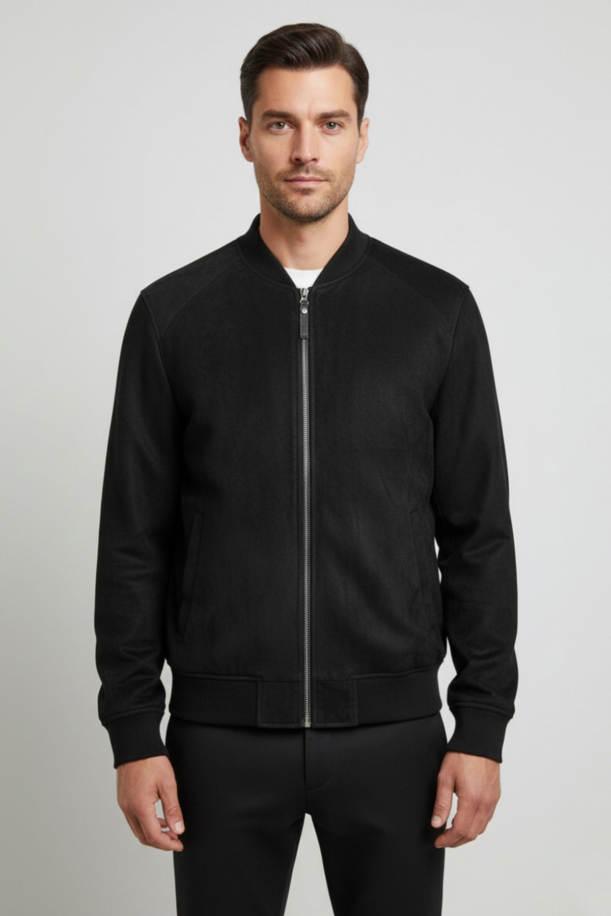 Wayne - Bomberjakke med lommer i ruskindslook