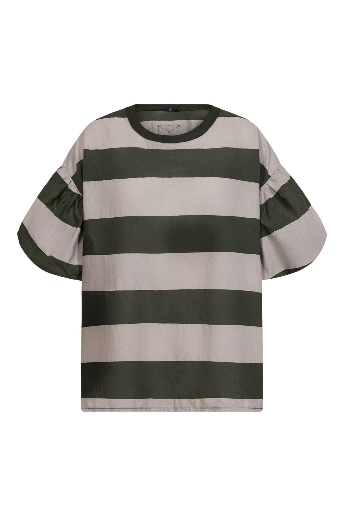 Kortærmet t-shirt med striber og pufærmer