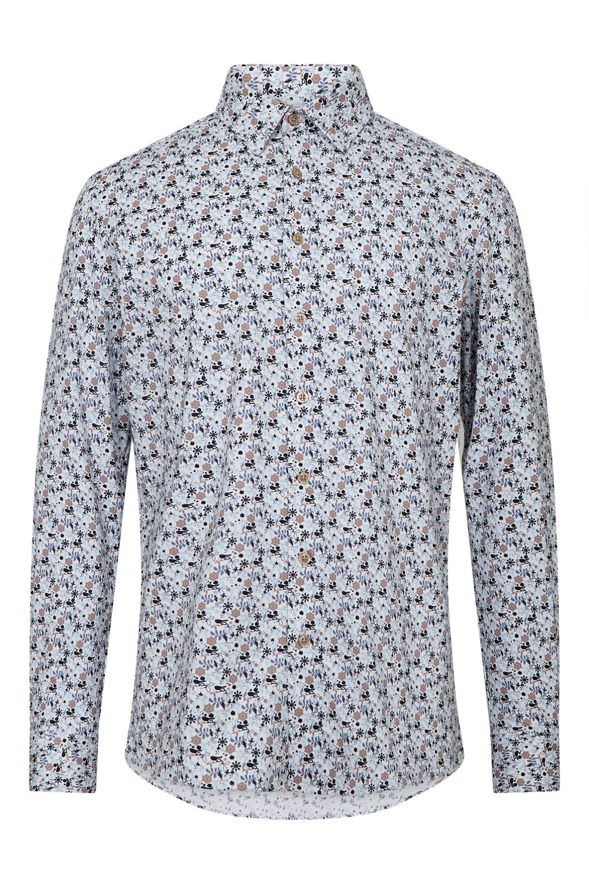 Langærmet jersey skjorte med ultra stretch i modern comfort fit