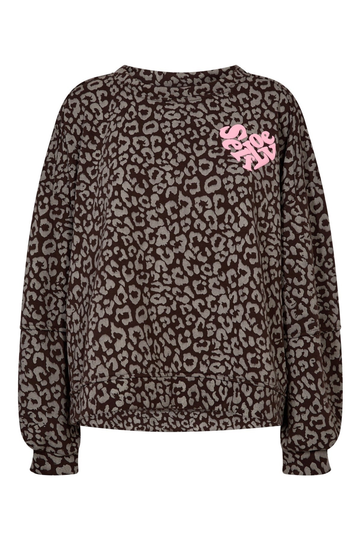 Leopardmønsteret sweatshirt med rygprint