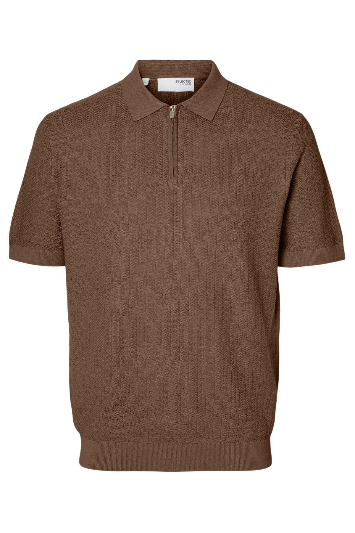 SLHCRAN - Kortærmet strik polo med zip