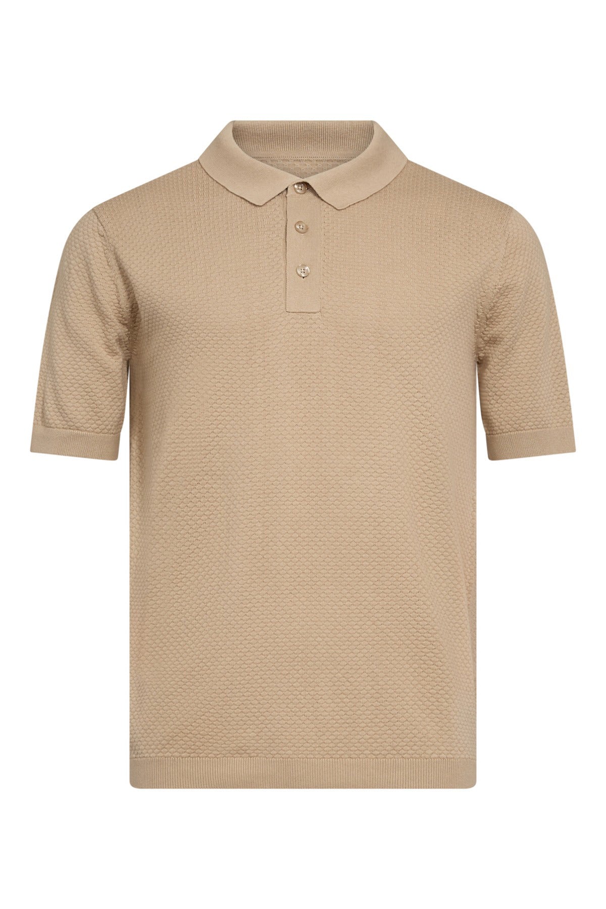 Jens SS - Kortærmet strik polo med struktur