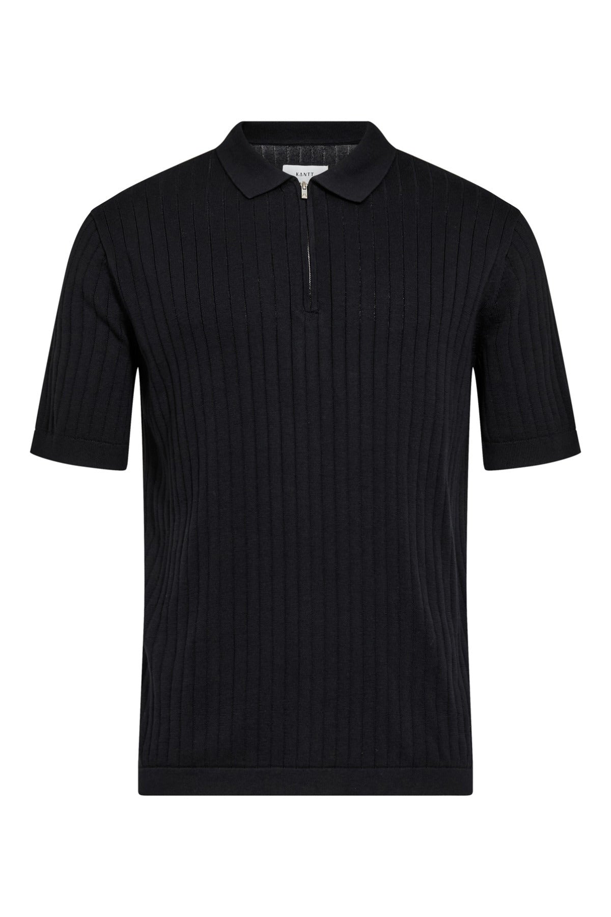 Niels SS - Kortærmet strik polo med lynlås