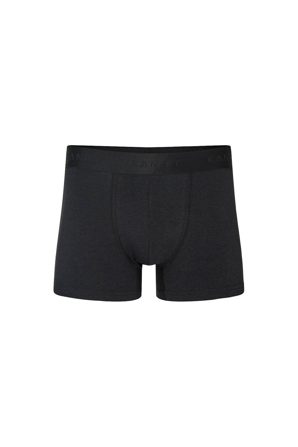 Sort bambus boxershorts med elastisk linning og tætsiddende pasform.