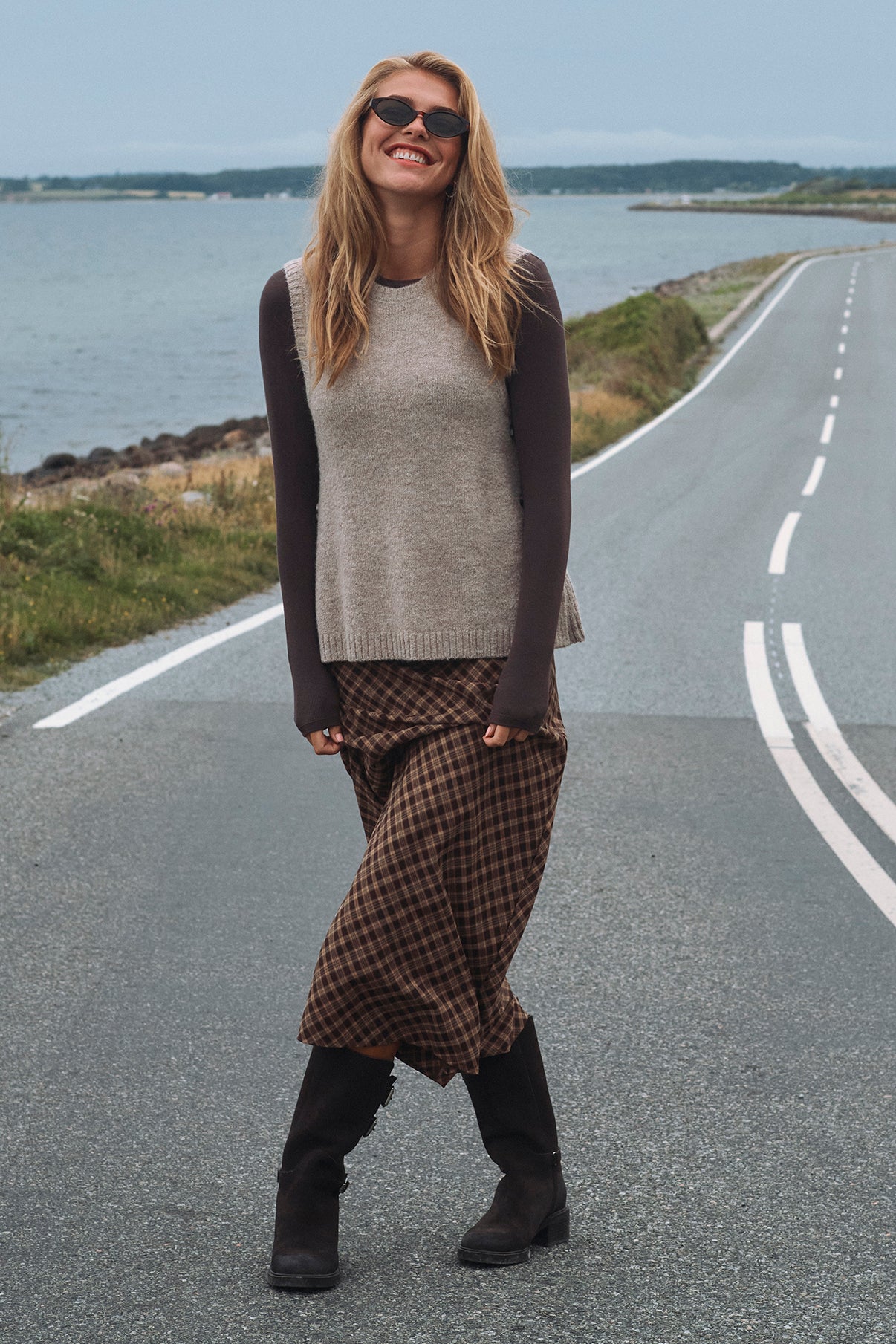 Dani - Lang nederdel med stræk