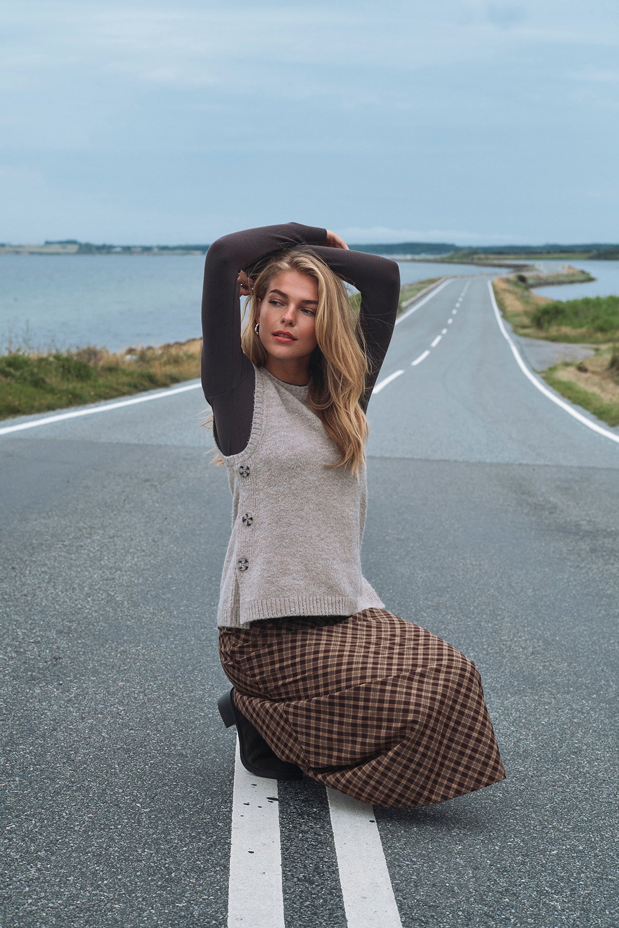Dani - Lang nederdel med stræk