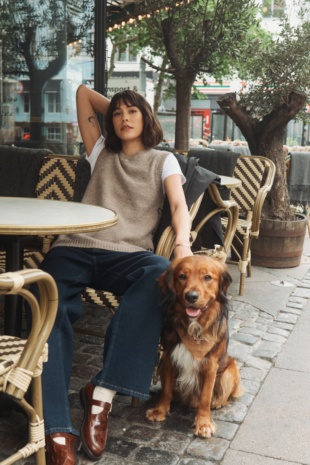 Mynthe - Strækbare denim jeans med brede ben