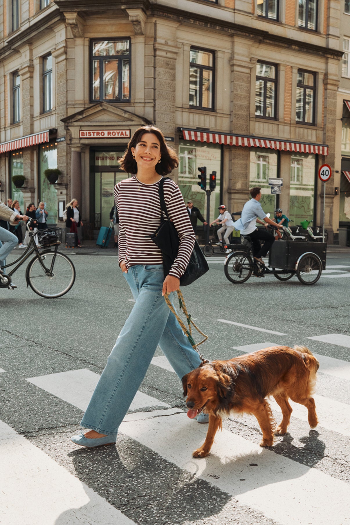 Mynthe - Strækbare denim jeans med brede ben