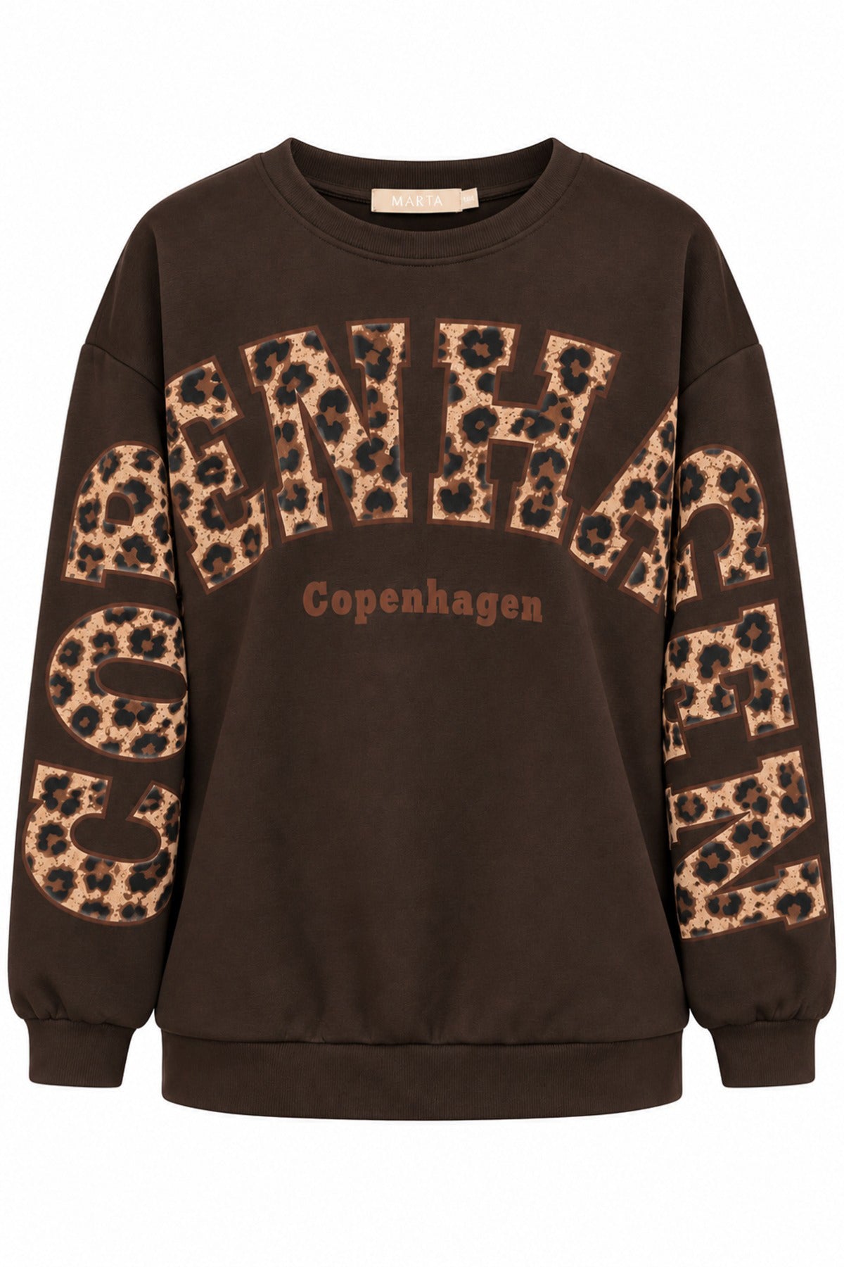 MdcSevilla - Sweatshirt med leopardprint og tekst