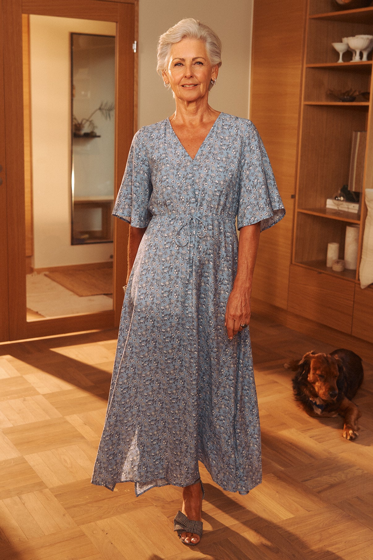 Isabella - Lang kjole med bindebånd