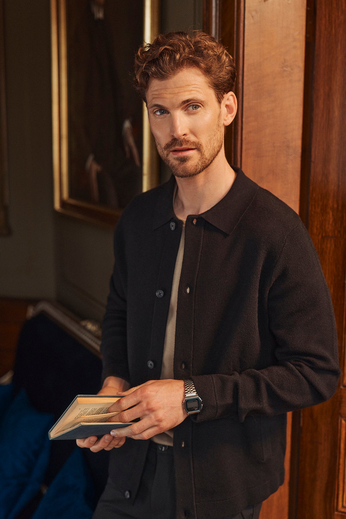 Alfred - Strikcardigan med polokrave