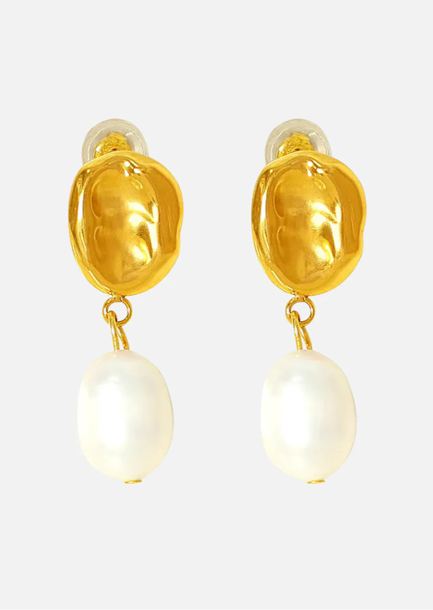 muun studios Luca Pearl Earrings - 18K Gold Plated