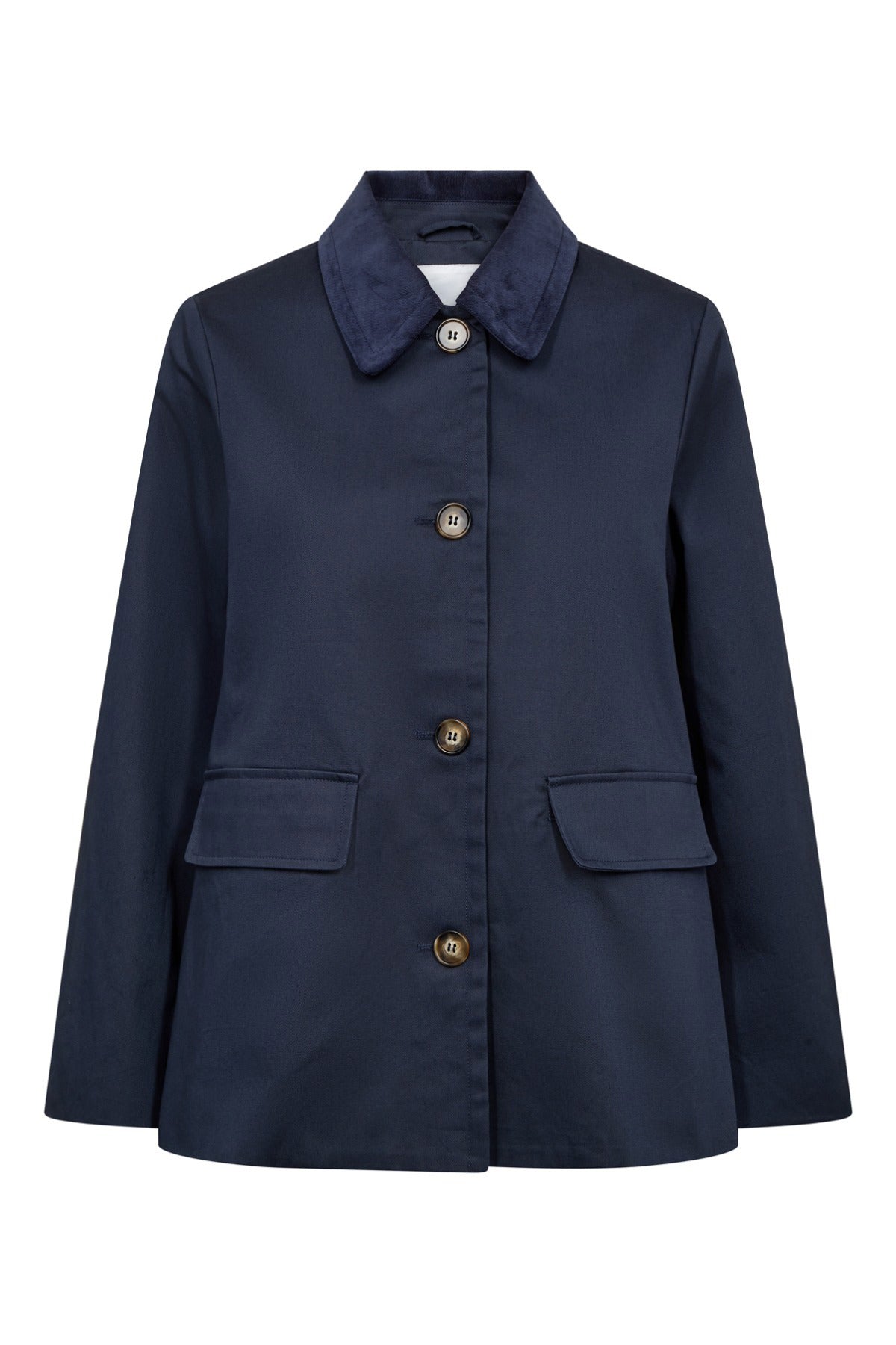 Livia - Kort jakke med fløjlskrave og lommer