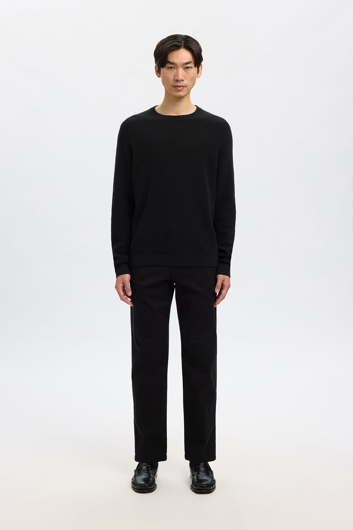 SELECTED HOMME SLHROSS LS KNIT STRUCTURE CREW NECK NOOS