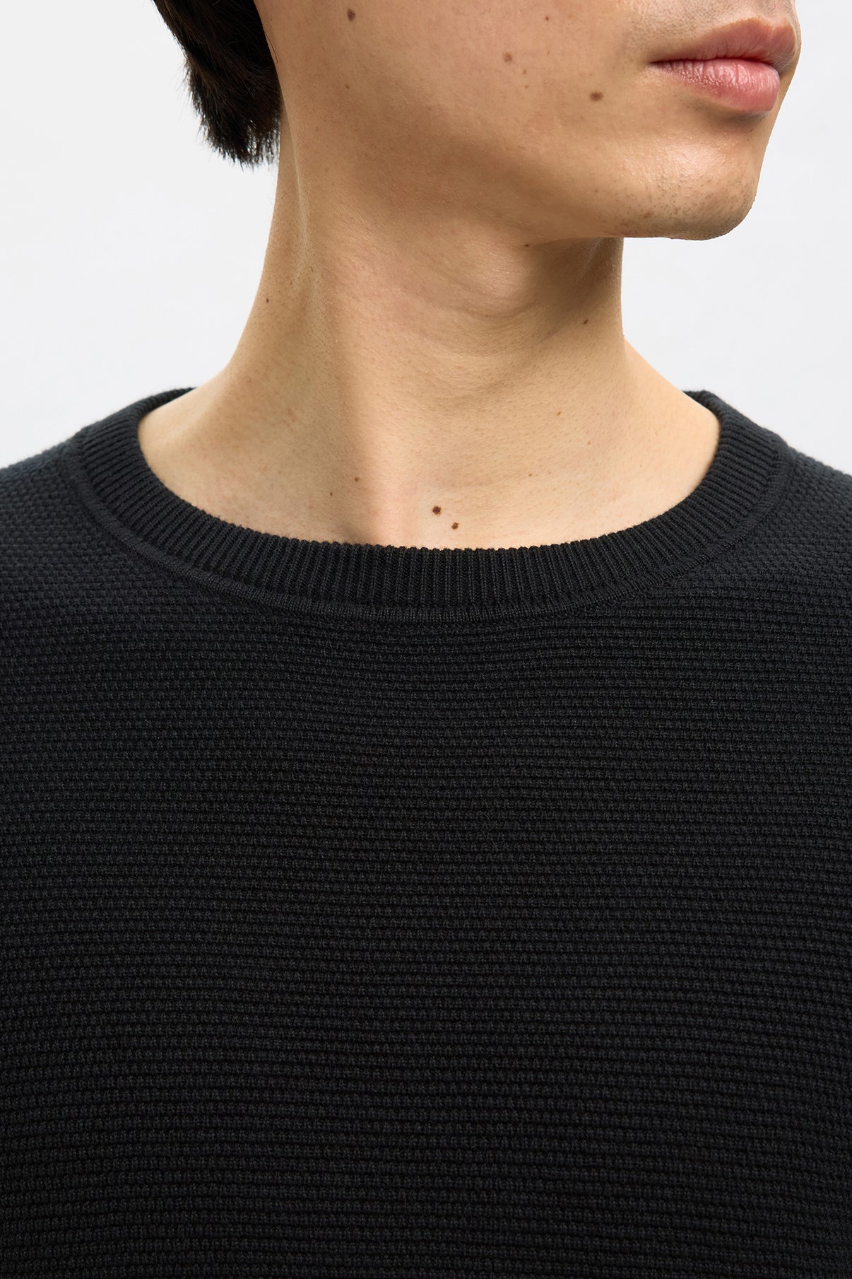 SELECTED HOMME SLHROSS LS KNIT STRUCTURE CREW NECK NOOS