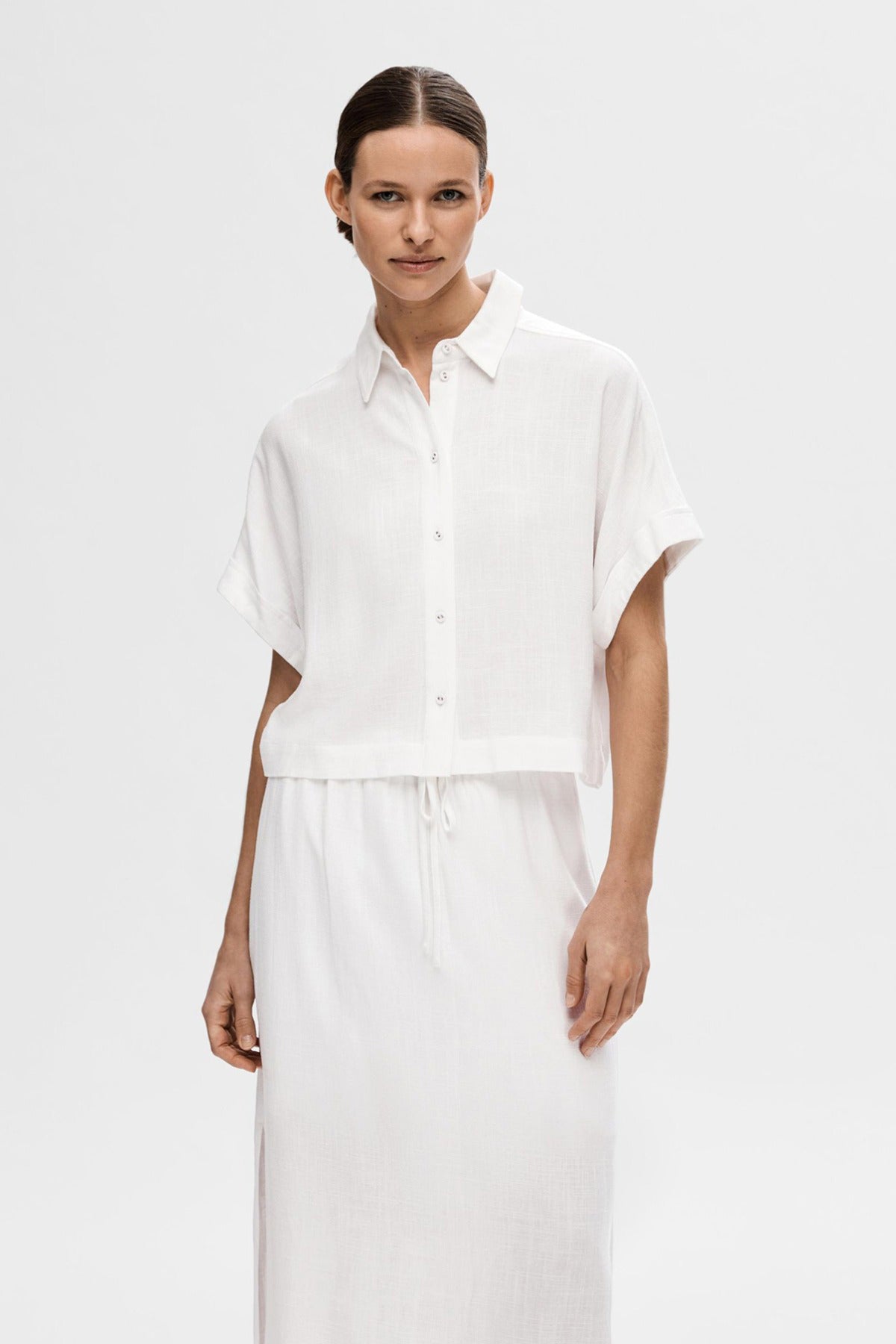 SELECTED FEMME SLFVIVA SS CROPPED SHIRT NOOS