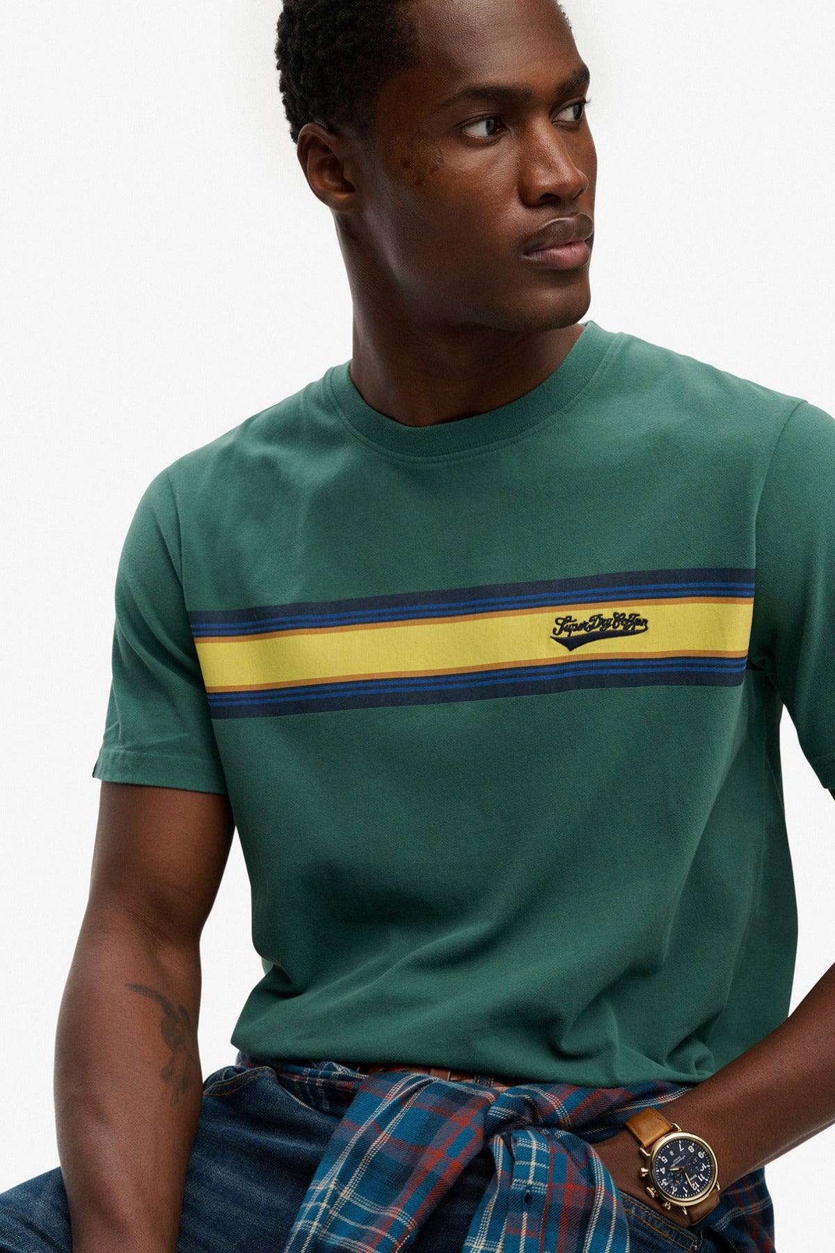 SUPERDRY OUTDOOR STRIPE LOGO RLXD TEE