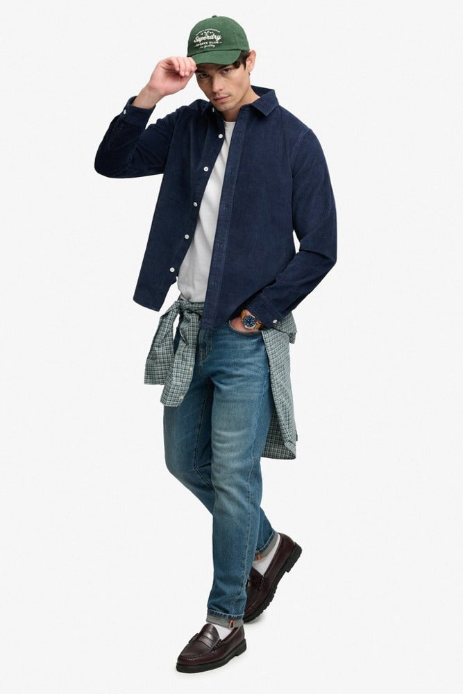 Overshirt i fløjl med knaplukning