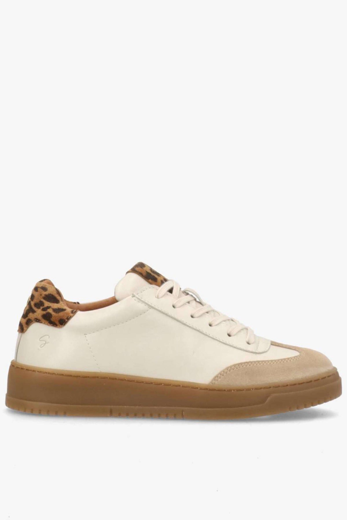 PRIME BEAT LS - Lav læder sneakers med leopard detalje