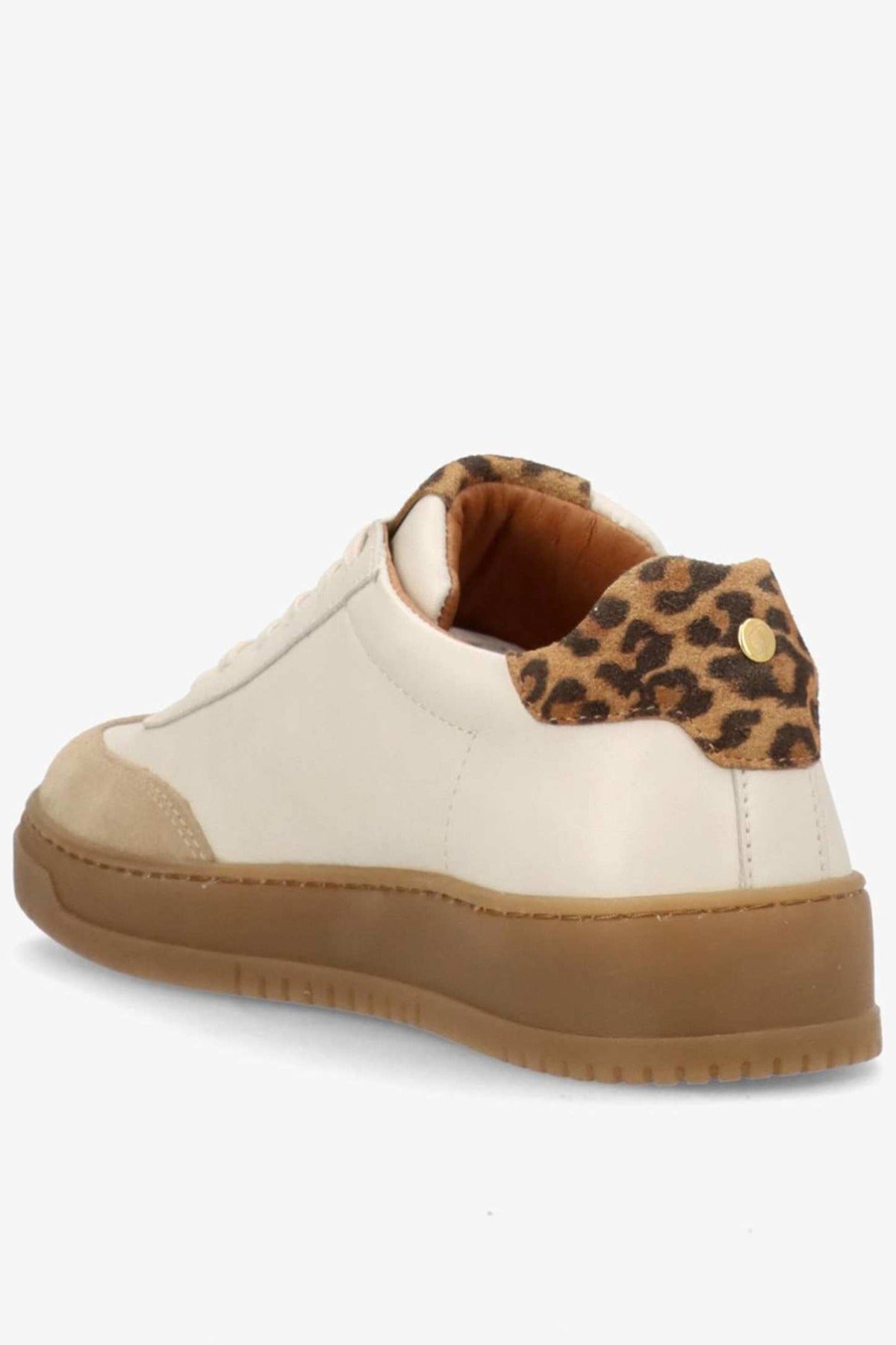 PRIME BEAT LS - Lav læder sneakers med leopard detalje