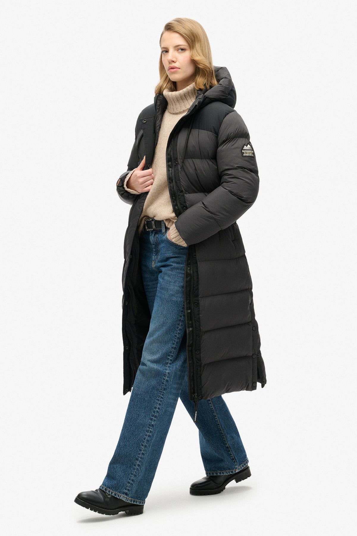 Superdry Dame RIPSTOP LONGLINE PUFFER JACKET