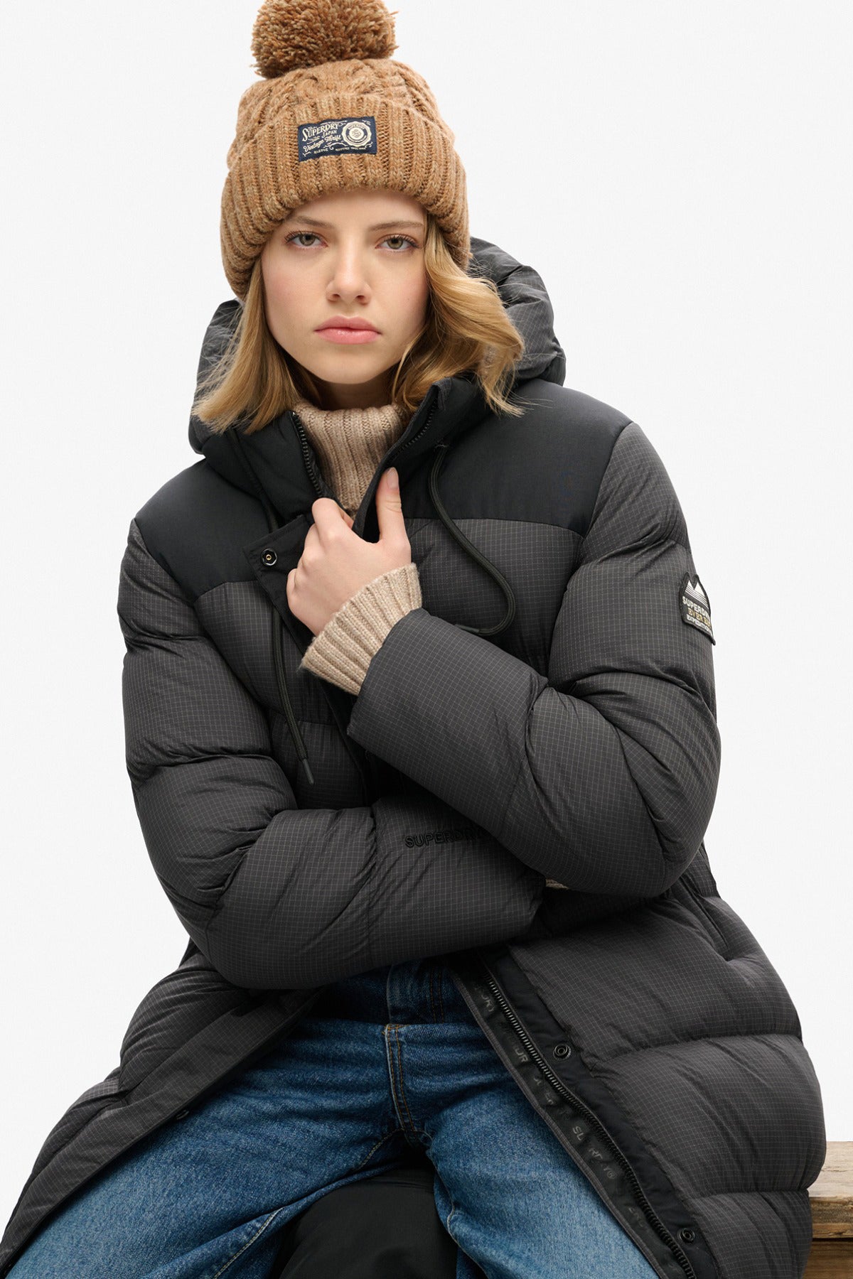 Superdry Dame RIPSTOP LONGLINE PUFFER JACKET