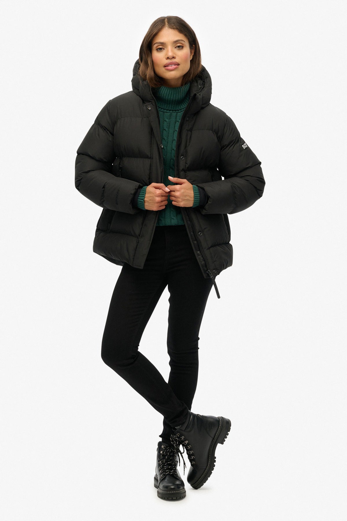 Superdry Dame HOODED 5 BAFFLE SPORTS PUFFER