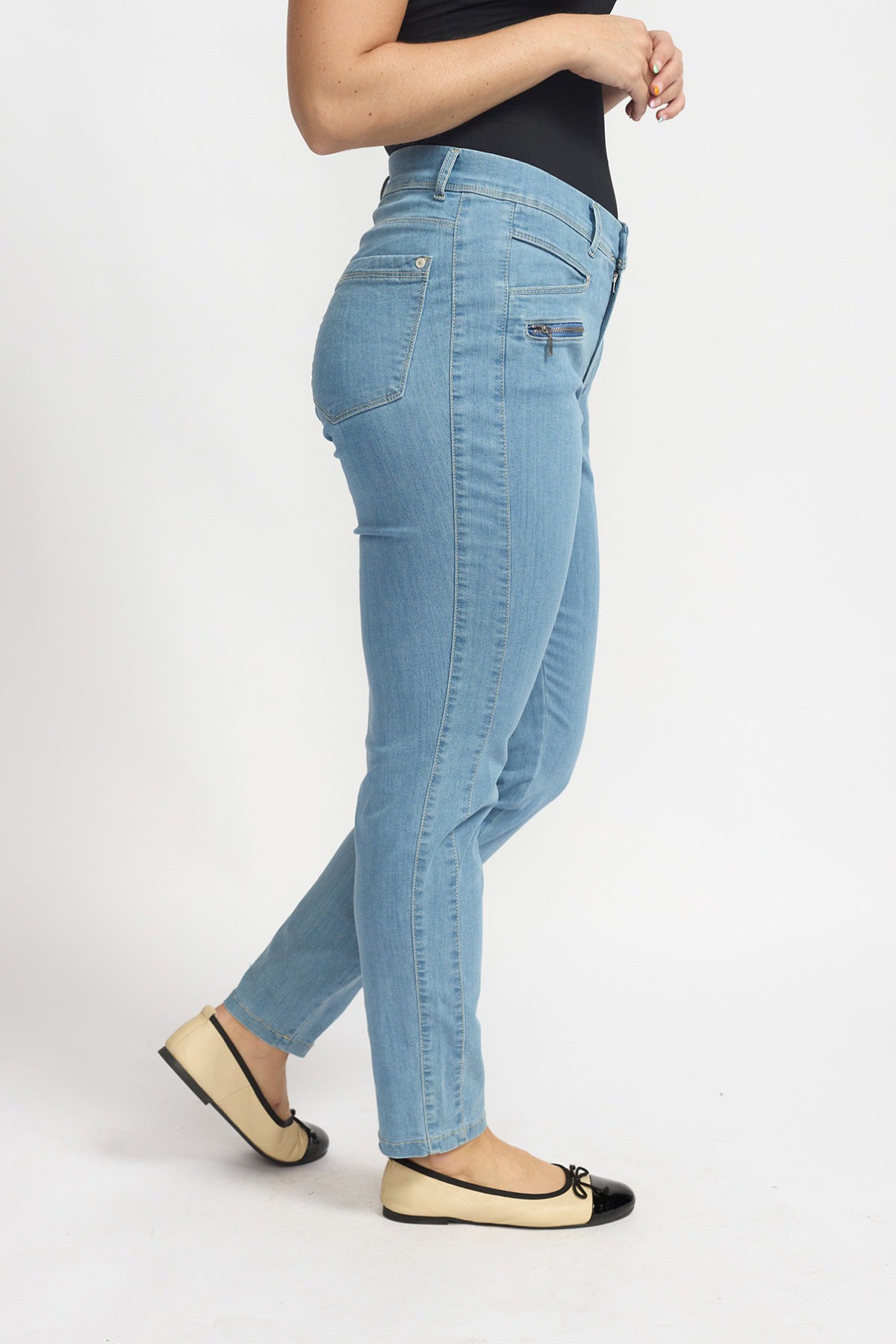 Rany - Strækbare bukser med høj talje og 7/8 længde