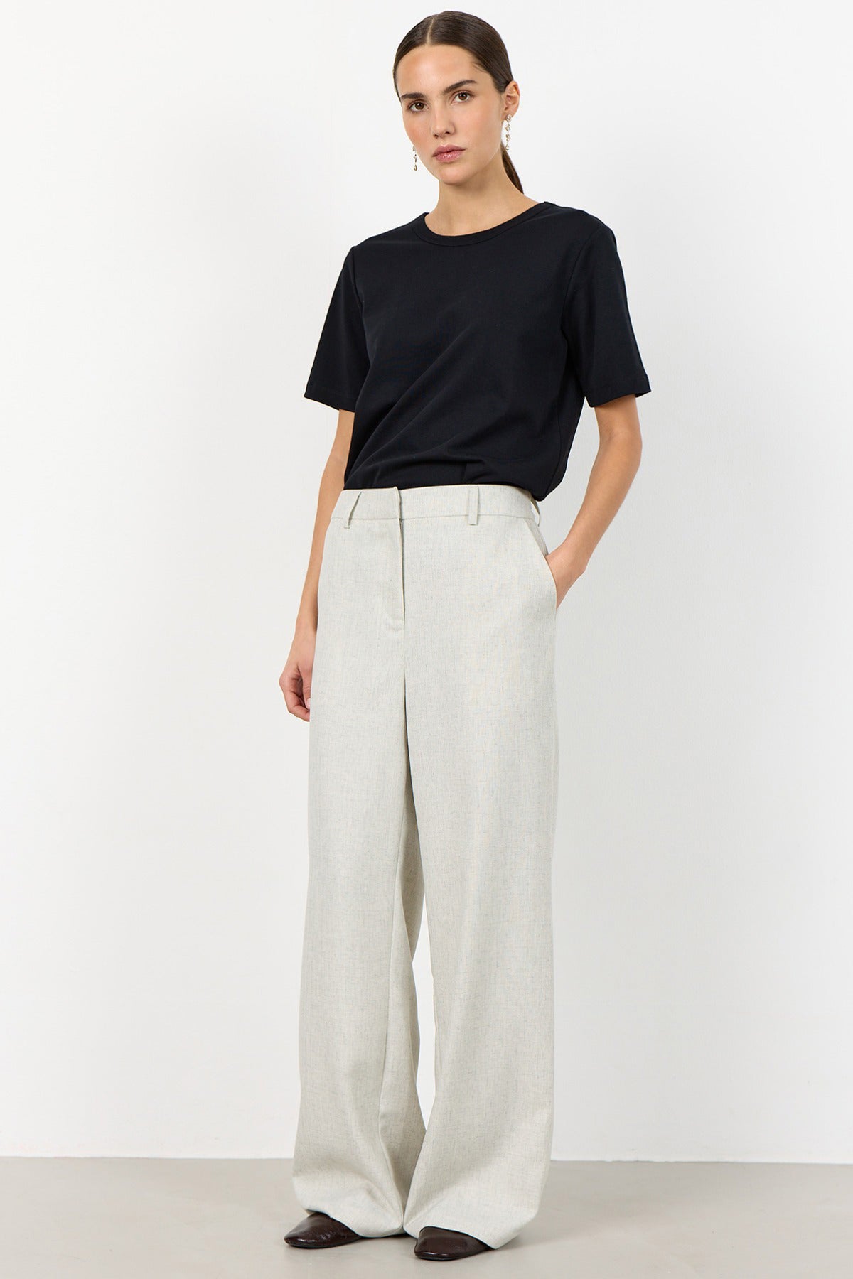 LR-PORTER - Vide bukser i let hørkvalitet