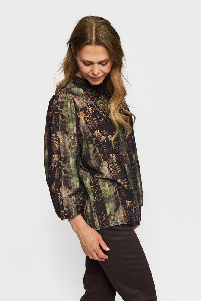 FANNY - Bluse med botanisk mønster