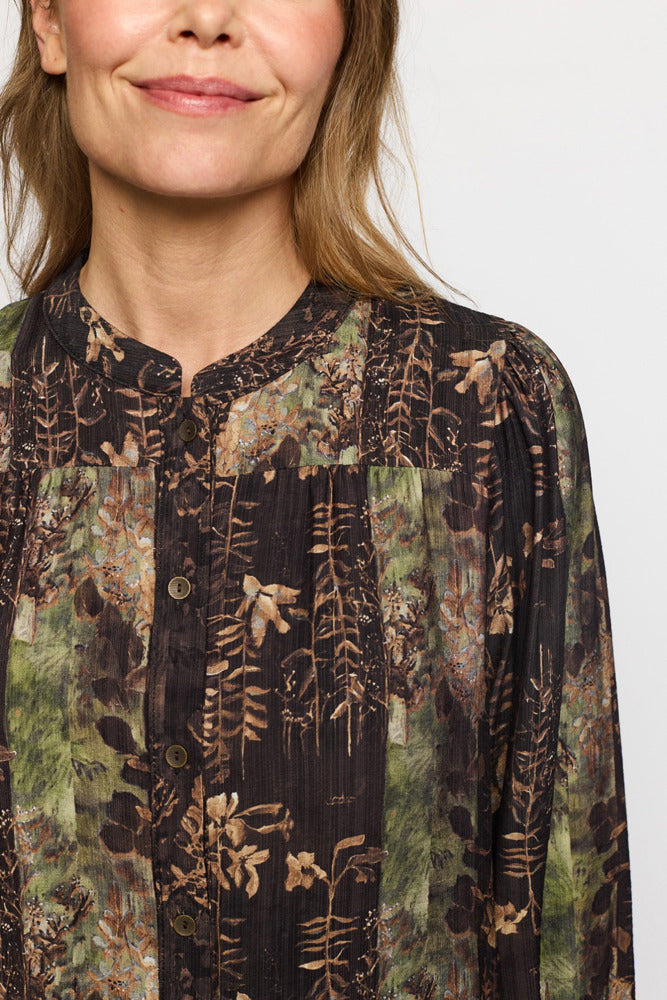 FANNY - Bluse med botanisk mønster