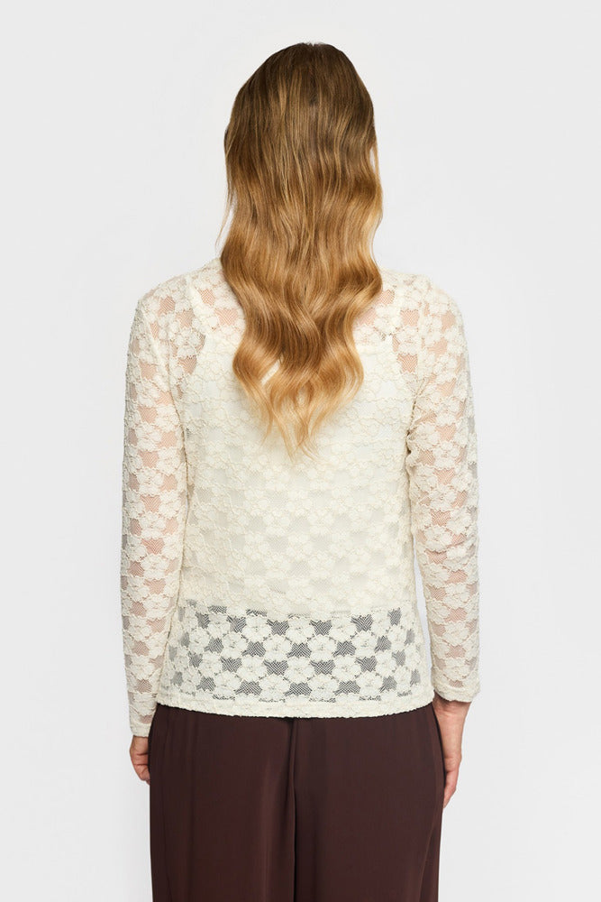 TILDE - Blondebluse med blomstermønster