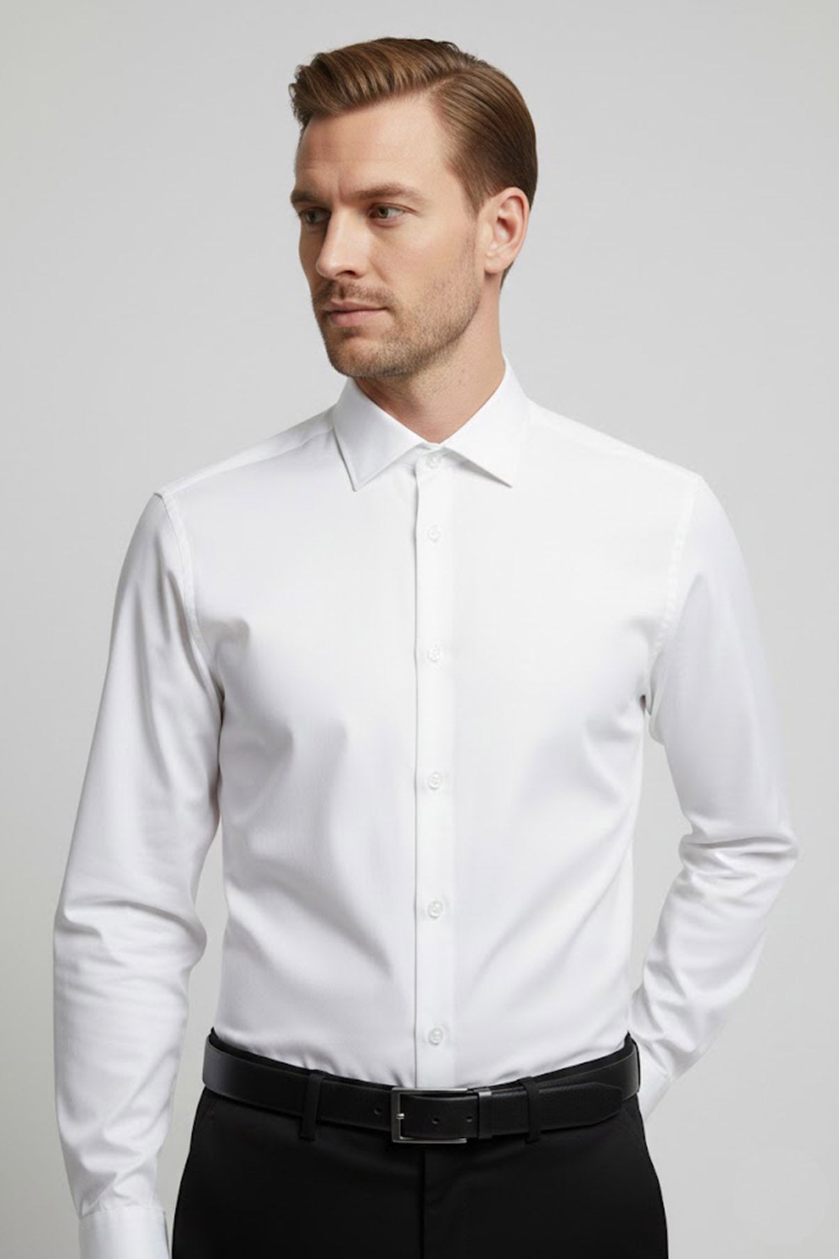 Hento - Strygefri langærmet skjorte