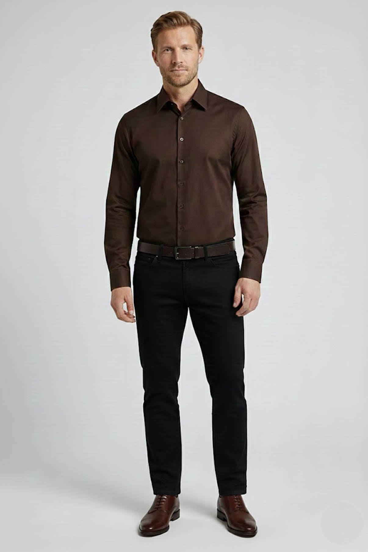 Hento - Strygefri langærmet skjorte