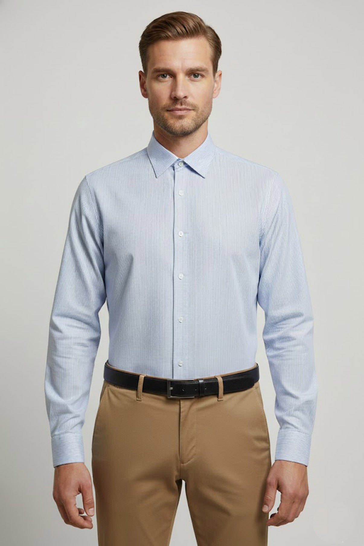 Hento - Strygefri langærmet skjorte