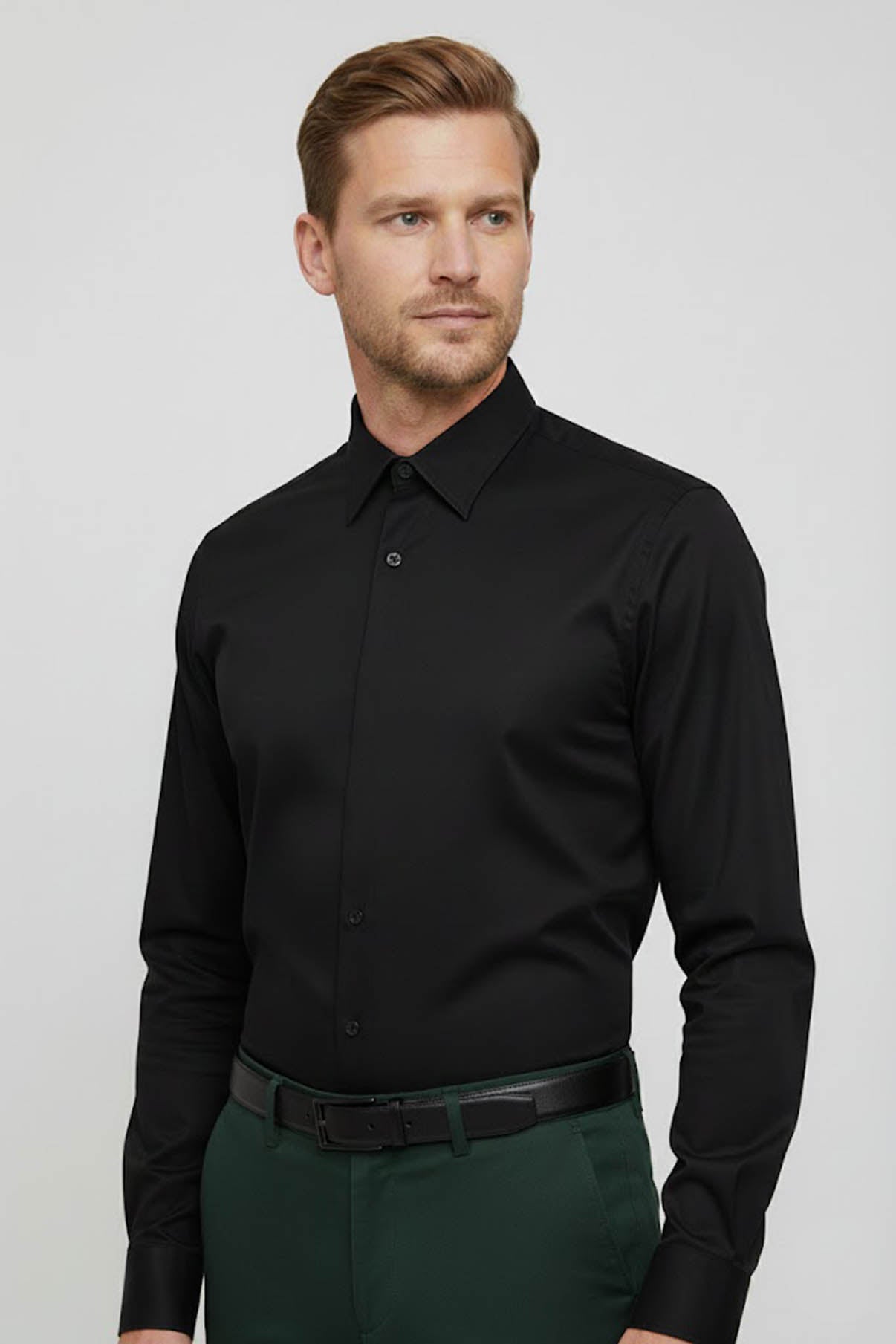 Hento - Strygefri langærmet skjorte