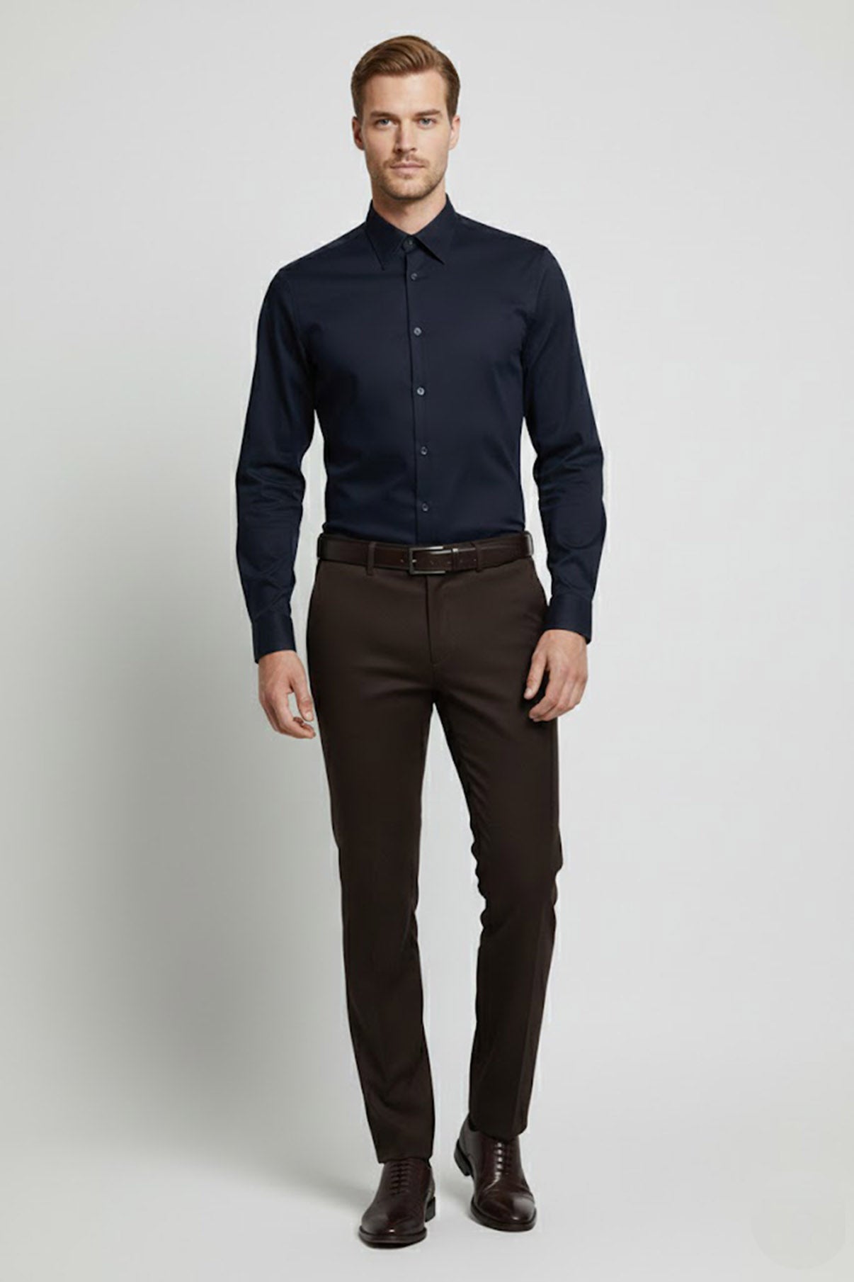 Hento - Strygefri langærmet skjorte