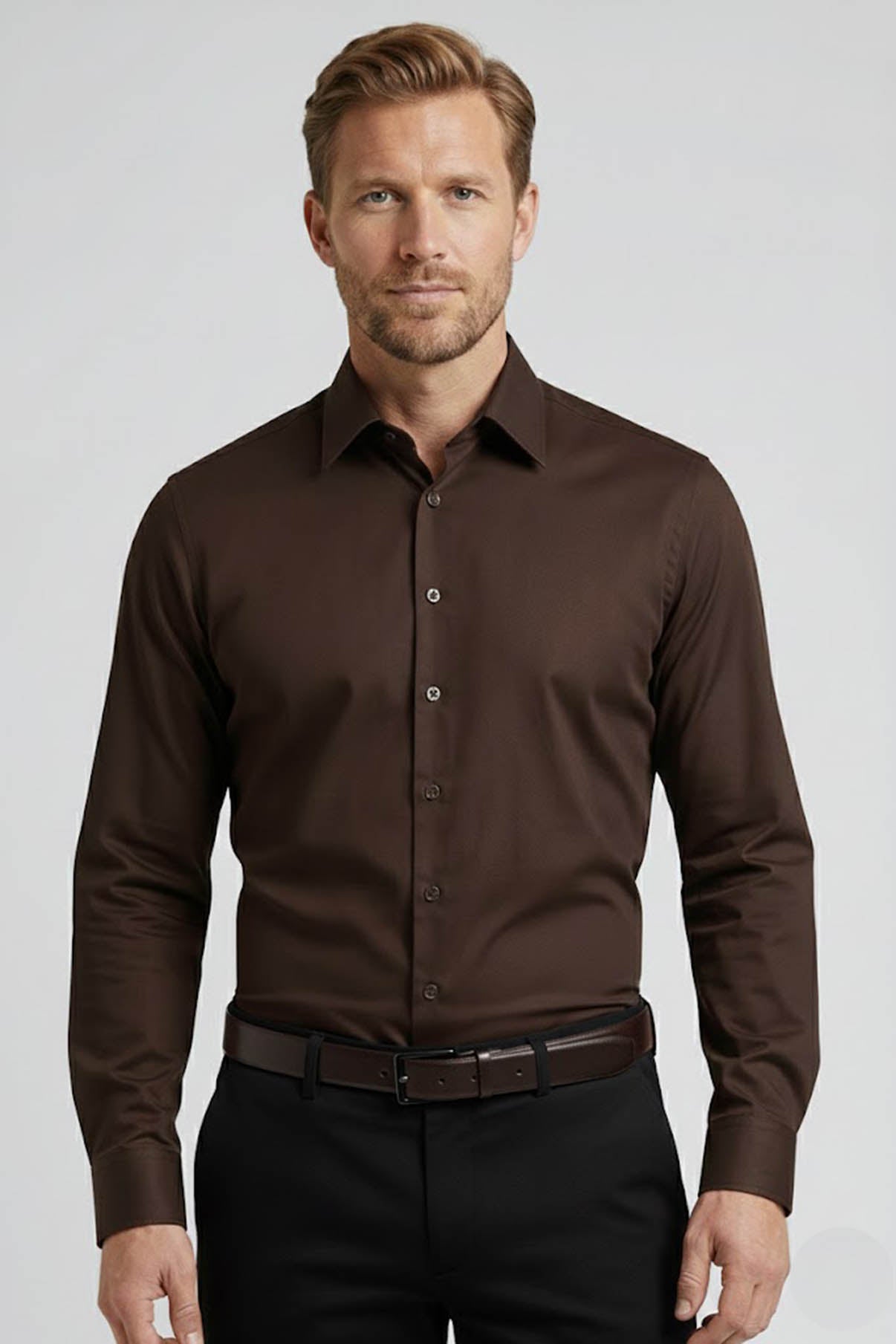 Hento - Strygefri langærmet skjorte