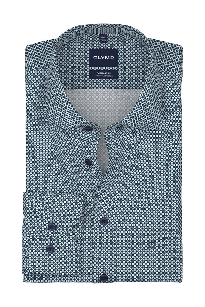 Strygefri skjorte med småmønstret design i comfort fit