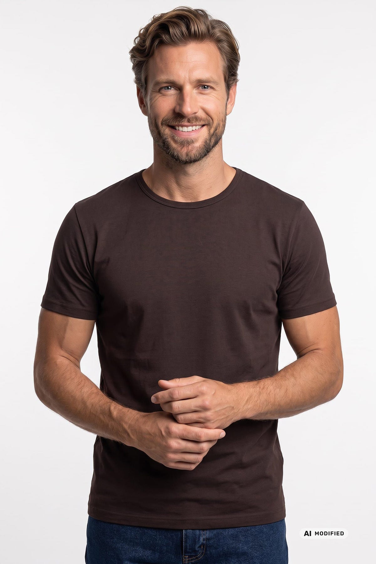 Sam - Basic T-shirt i tætstrikket kvalitet